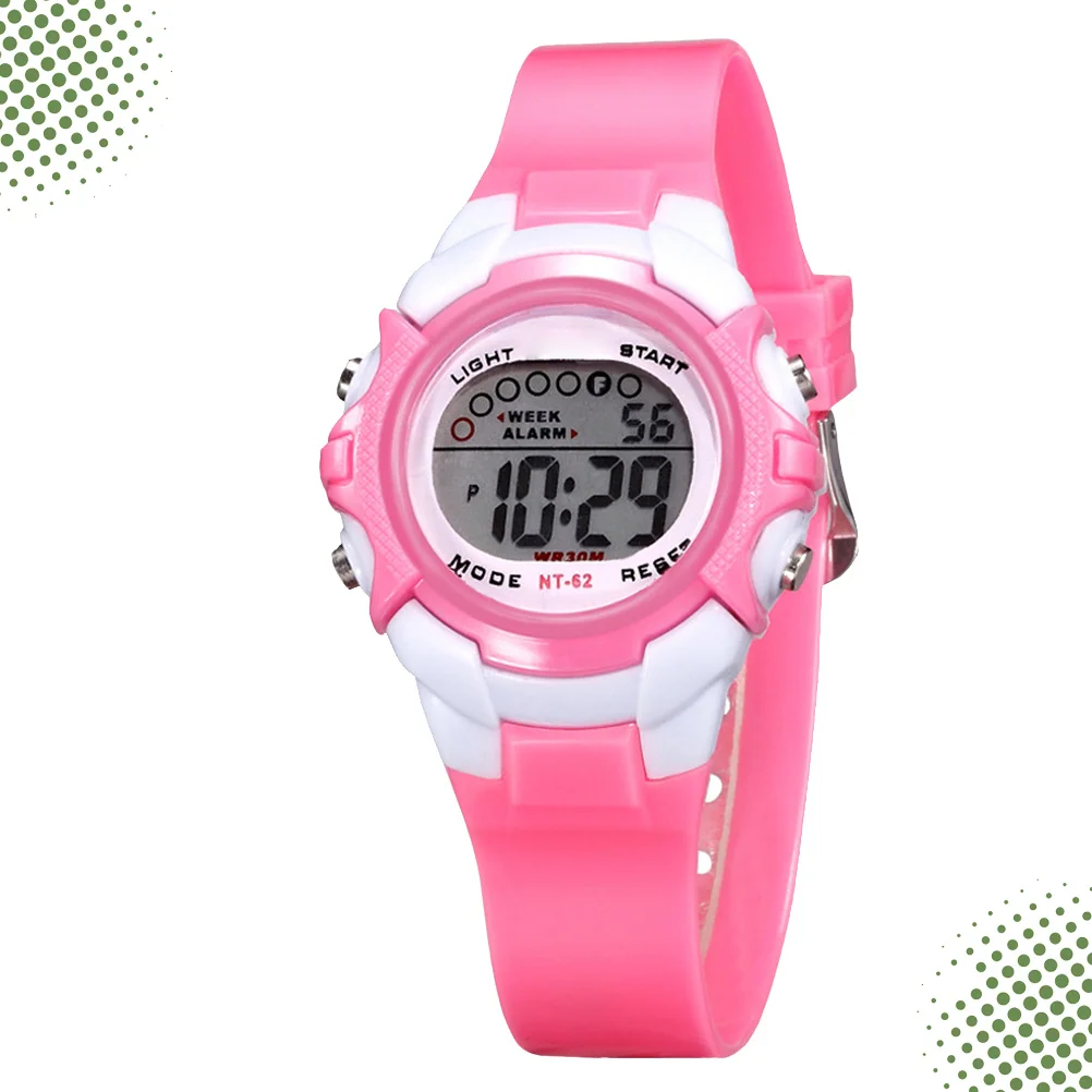 Orologio luminoso impermeabile per bambini rosa Orologio elettronico creativo per bambini Regalo di compleanno Studenti di moda Guarda il regalo di compleanno