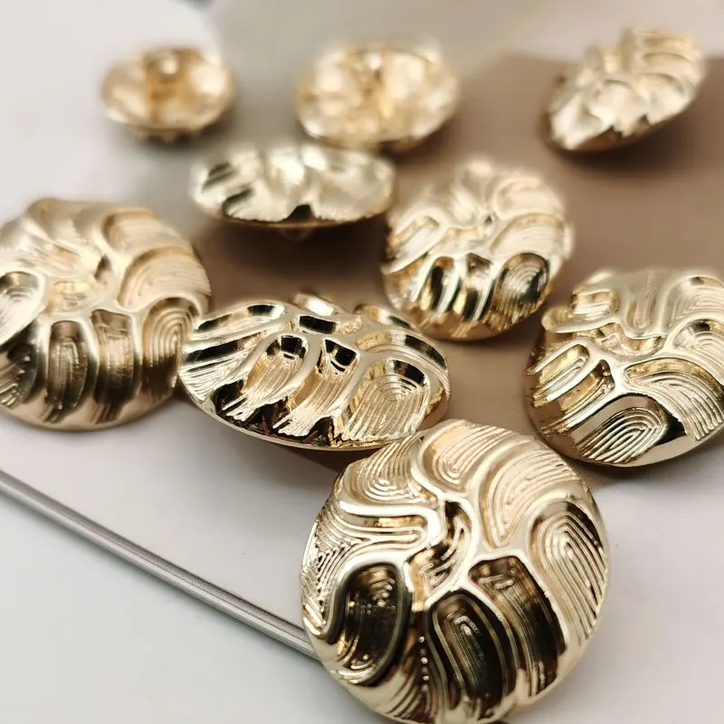 Einfache Linie Sinn Gold Metall knöpfe für Kleidung Mantel Hemden Nähen Zubehör Näh knöpfe DIY Handarbeiten Verschlüsse neu – Detail 2