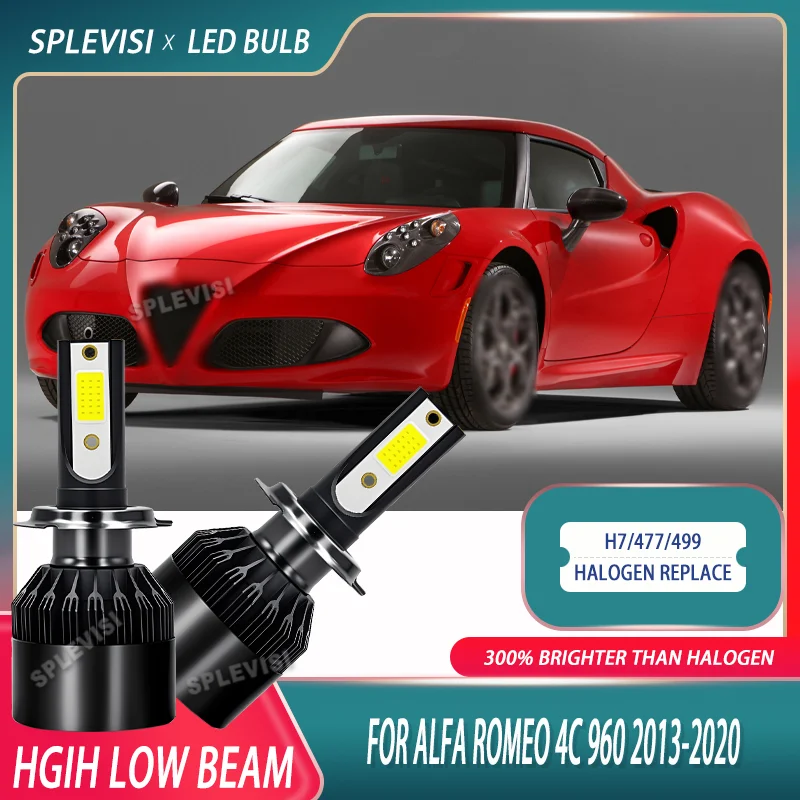 

New Upgrade LED Headlamp Hi Lo Beam Maintains Brightness Over Time For Alfa Romeo 4C 960 2013 2014 2015 2016 2017 2018 2019 2020