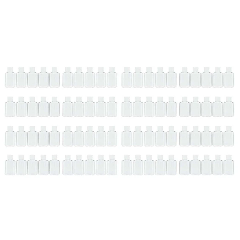 80 PCS 2 Oz 60 Ml Transparente Recarregável Flip Top PET Plástico Recipiente de Garrafa de Viagem