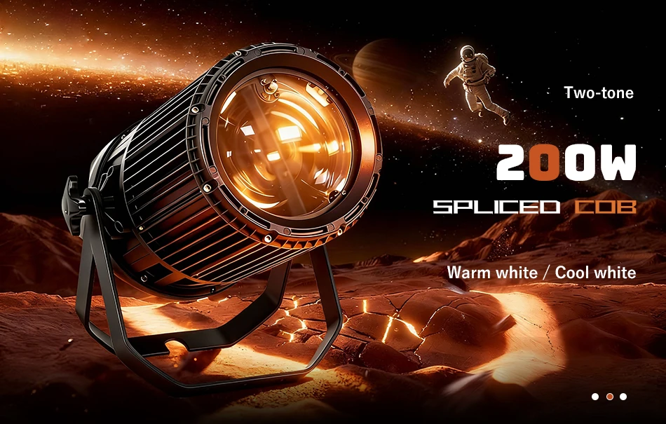 aicpose 200W Wasserdichtes Zoom-COB-Licht Kaltweiß Warmweiß Stroboskop Bühneneffekt DMX Publikumsstrahler Event-Bühnenlicht – Detail 1