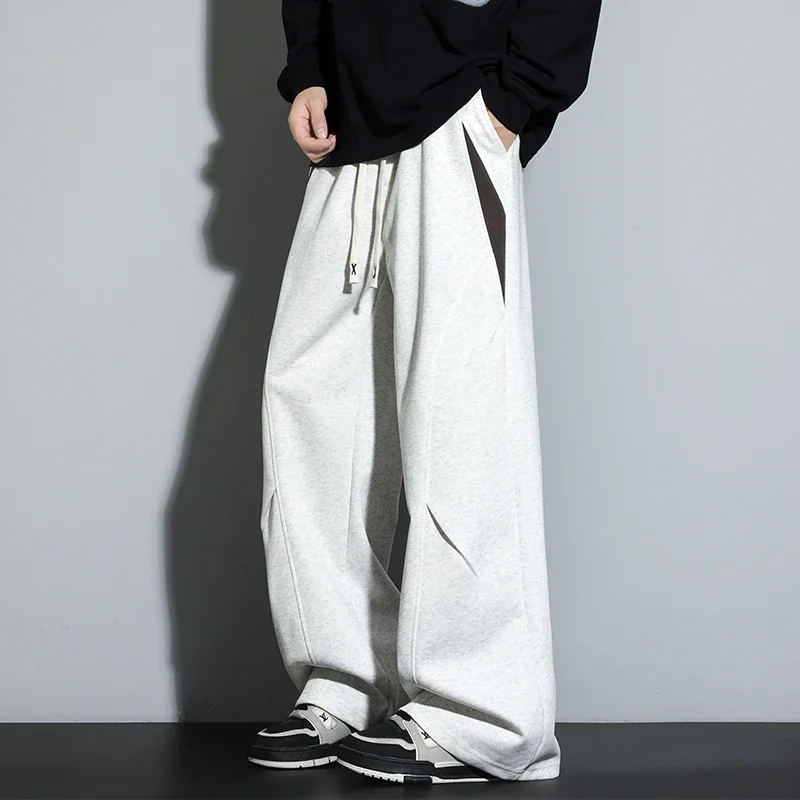 

2026 Spring Autumn Men Sweatpants Baggy Joggers Cotton Korean Sports Pants Neutral Loose Outdoor Jogger Fitness Trouser
