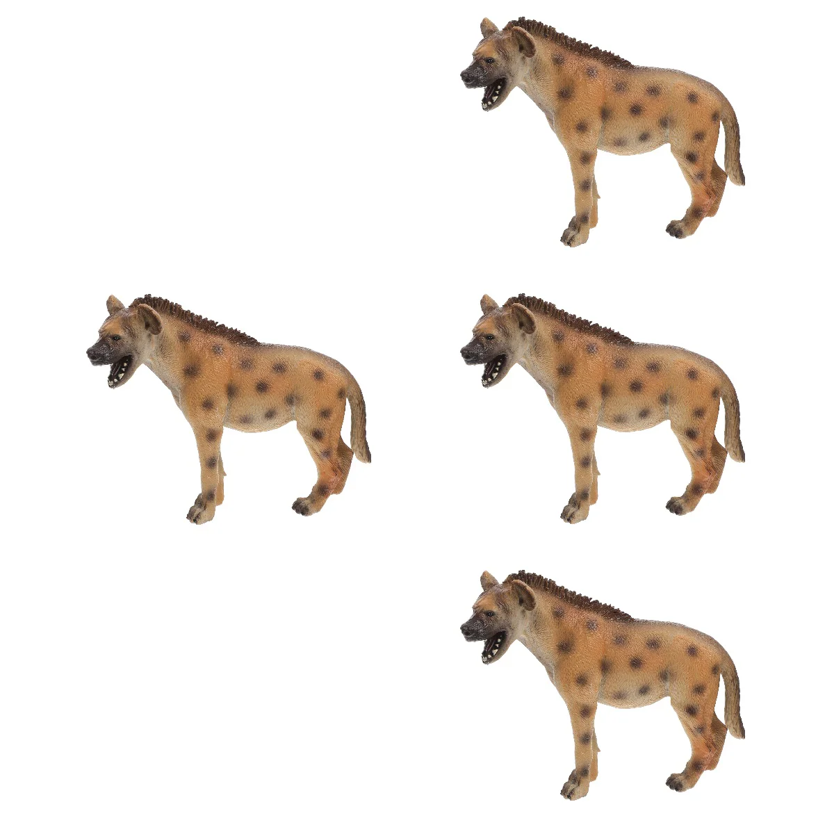 

4 PCS Toys Simulation Hyena Model Desktop Decor Wildlife Animals Brown Bear Kids Cognitive Child