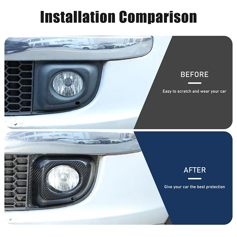 

2Pcs Real carbon fiber For Fiat 500 2011-2015 car front fog light decorative frame sticker car exterior protection accessories