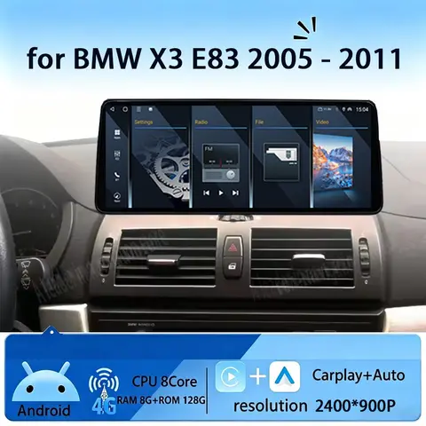 Carplay DSP Car Radio Multimedia player for BMW X3 E83 2005 - 2011 Without Original Screen Navi GPS QLED Screen Android 16 BT 4G