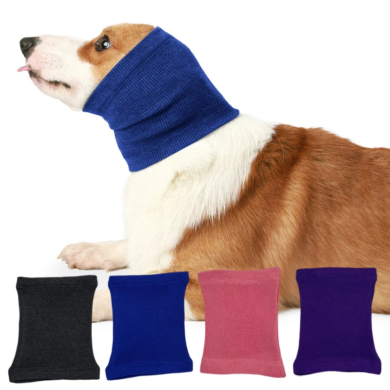 Dog Grooming Earmuff Warm Headband Ear Cover Neck Hat Noise Cancel Scarf Collar Soundproof Anxiety Pet Bath Quiet Dry HeadSleeve