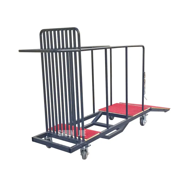 

Manufacturing Factory Hotel Supporting Customized 1800mm Length Round Glass And Round Wood Panel Transport Cart Glass Trolley
