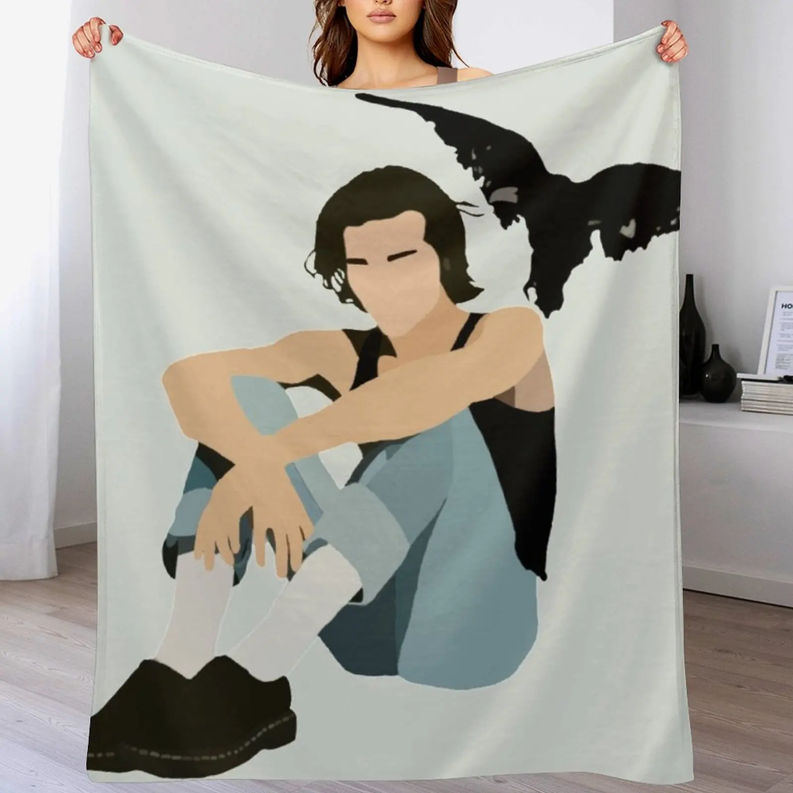 

Conan Gray 'Kid Krow' Minimalistic Design Throw Blanket Shaggy Furry Soft Blanket for Bedroom Living Room