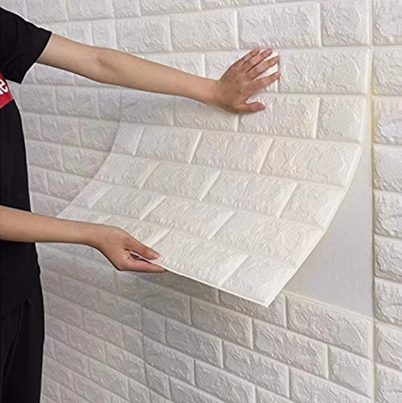 Roll Decorative 3D Wallpaper 70cmx100cm Waterproof Wall Sticker Bedroom Apartment Indoor Household Wall Ornament
