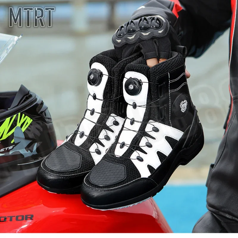 Motorcycle Riding Boots Four-season Racing Anti-fall Riding Boots Motorcycle Shoes Waterproof and Breathable Motocross Shoes