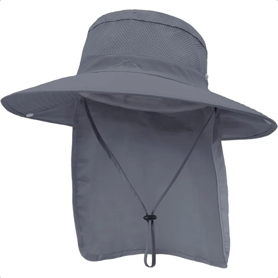 

Outdoor Sun Hats with Stowable Neck Flap for Men Women UPF 50+ Mesh Summer Bucket Hat Wide Brim for Fishing Safari Hiking