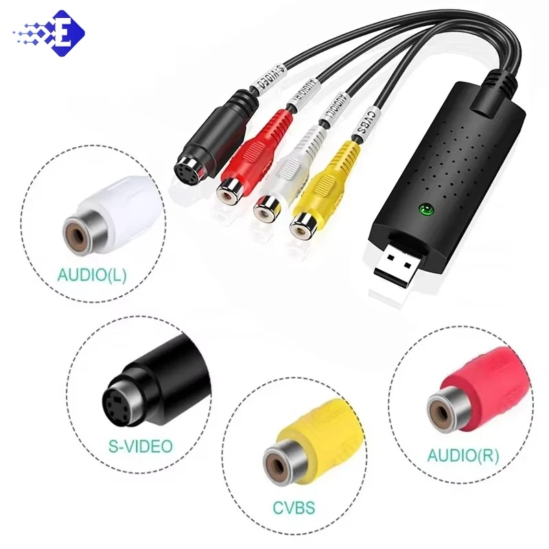 

USB 2.0 Audio Video Capture Card Adapter with USB cable USB 2.0 to RCA Video Capture Converter For TV DVD VHS Capture Device