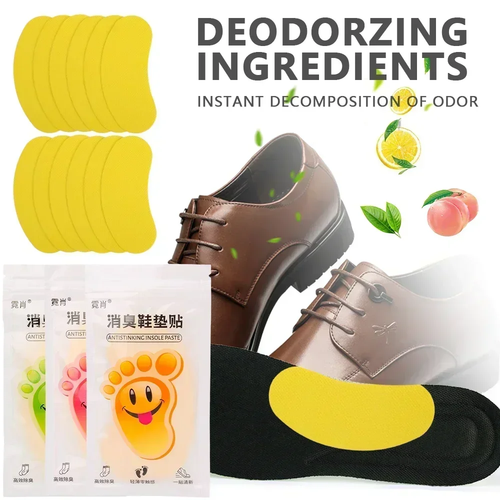 12-60pcs Shoes Odor Remover Deodorant Patch Lemon Athlete's Foot Soothing Insole Stickers Antibacterial Antiperspirant Foot Care