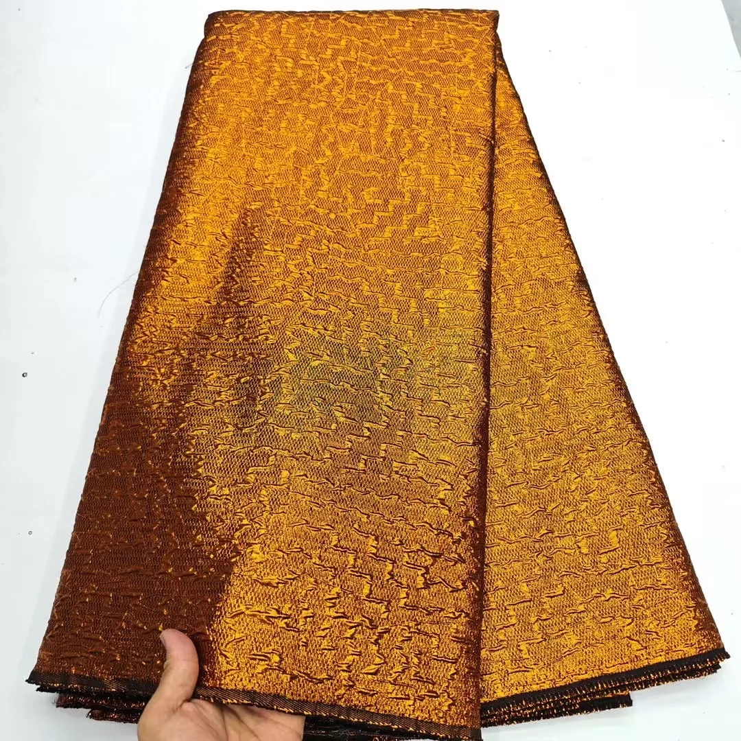 

African Damask Brocade Lace 5 Yards 2025 High Quality African Damask Brocade Lace Nigerian for Women Wedding HHD6307