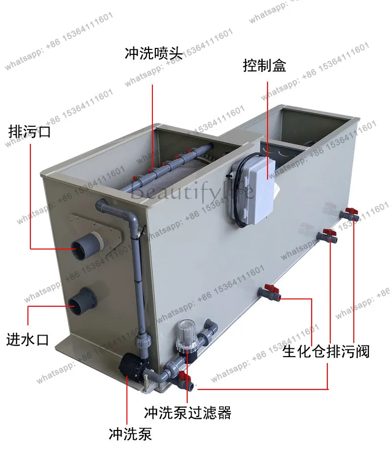 PG Fish pond filter rotary drum microfiltration biochemical integrated machine Koi farm circulation no-cleaning environmental