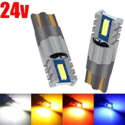 2Pcs 24V T10 W5w Led Bulb Super Bright 5w5 194 168 2825 Side Lights Bulbs  Interior Clearance License Plate Lamp 6000K White