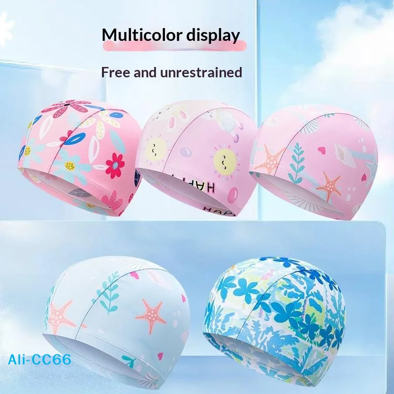 【C】Kids Cartoon Print Swim Cap - Aquatic Sports Hat 评论和价格