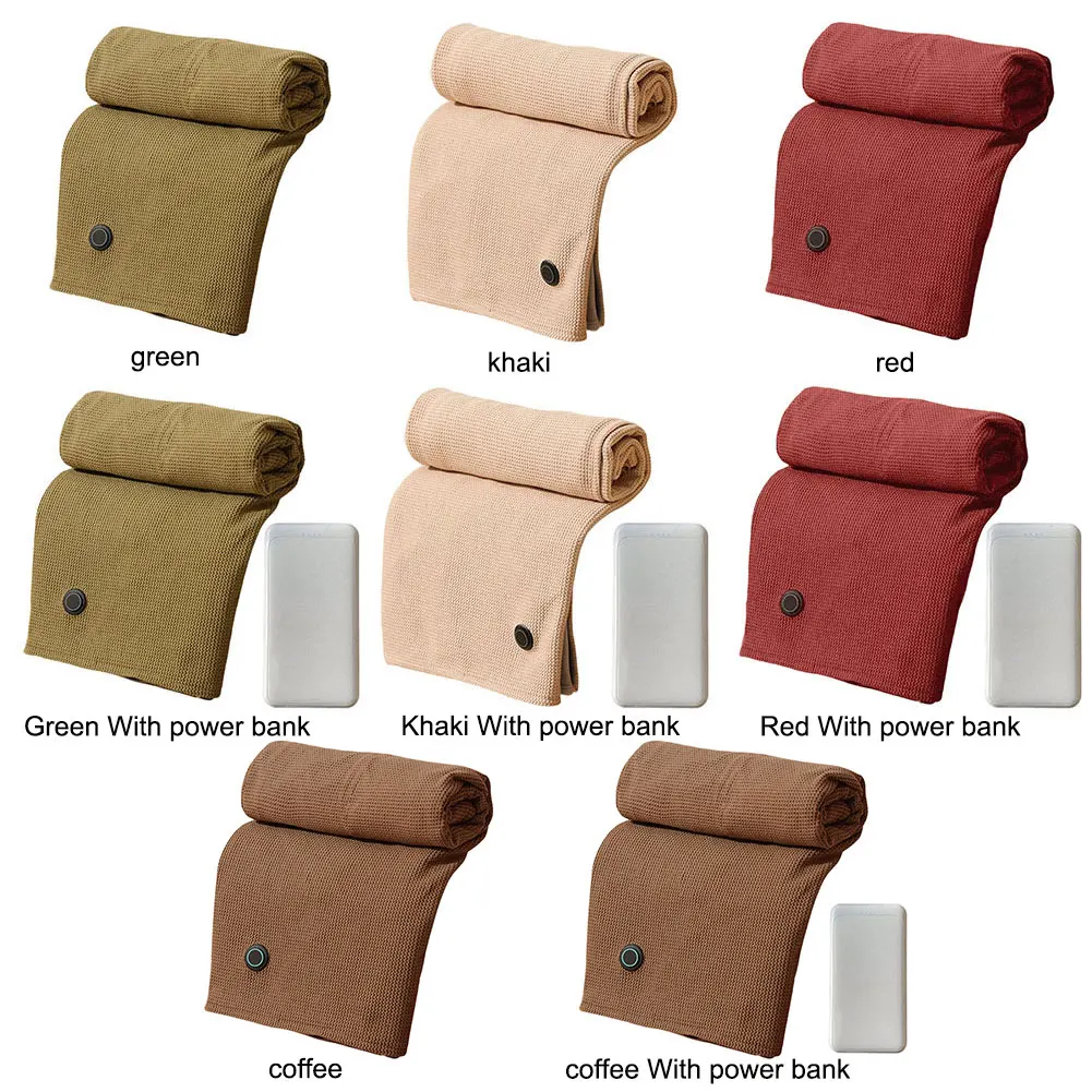 Wearable USB Electric Heated Blanket 3 Heating Levels Heating Electric Blanket Shawl with 5000mAh Power Bank for Home Office