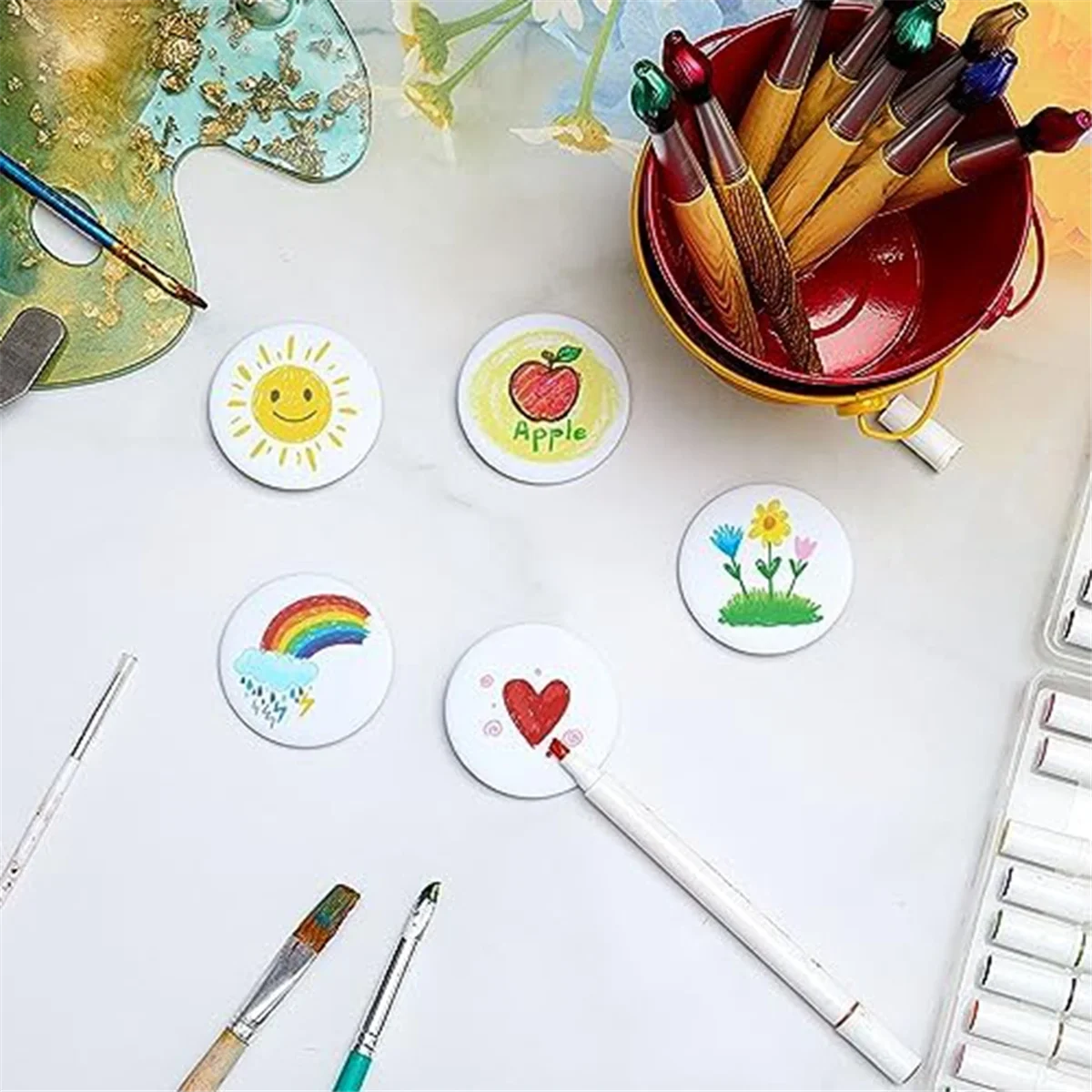 button pins 20 Pack DIY White Button Pins 2.25 Inch/58 mm Blank Craft Button for DIYCrafts Christmas Craft Supplies DIY Badges