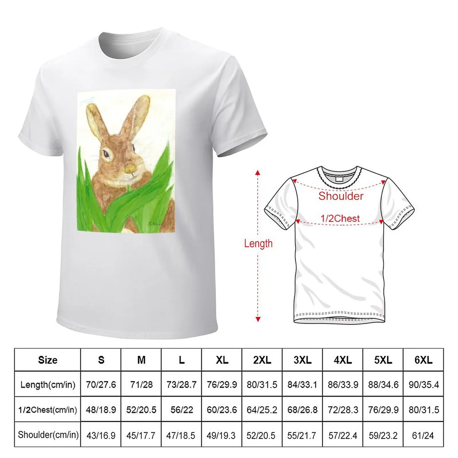 Easter bunny in the grass T-shirt Blouse summer clothes mens graphic t-shirts