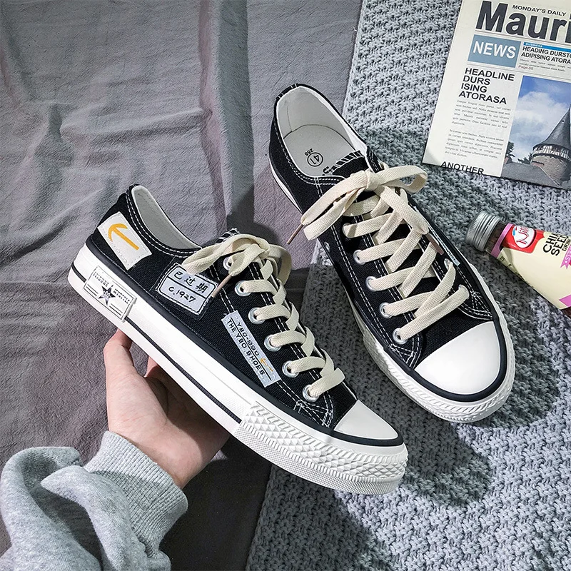 

Summer Breathable Low-top Canvas Men's Shoes 2025 New Casual Korean Trendy Versatile Sport Student Board Shoes Rubber Upper