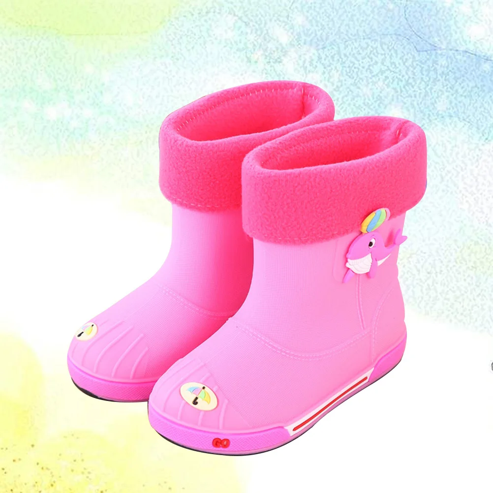 

Kids Rain Waterproof Non-slip Cartoon Outdoor Shoes All Non-Slip Children Rain Boot Seasons Child Size Toddler