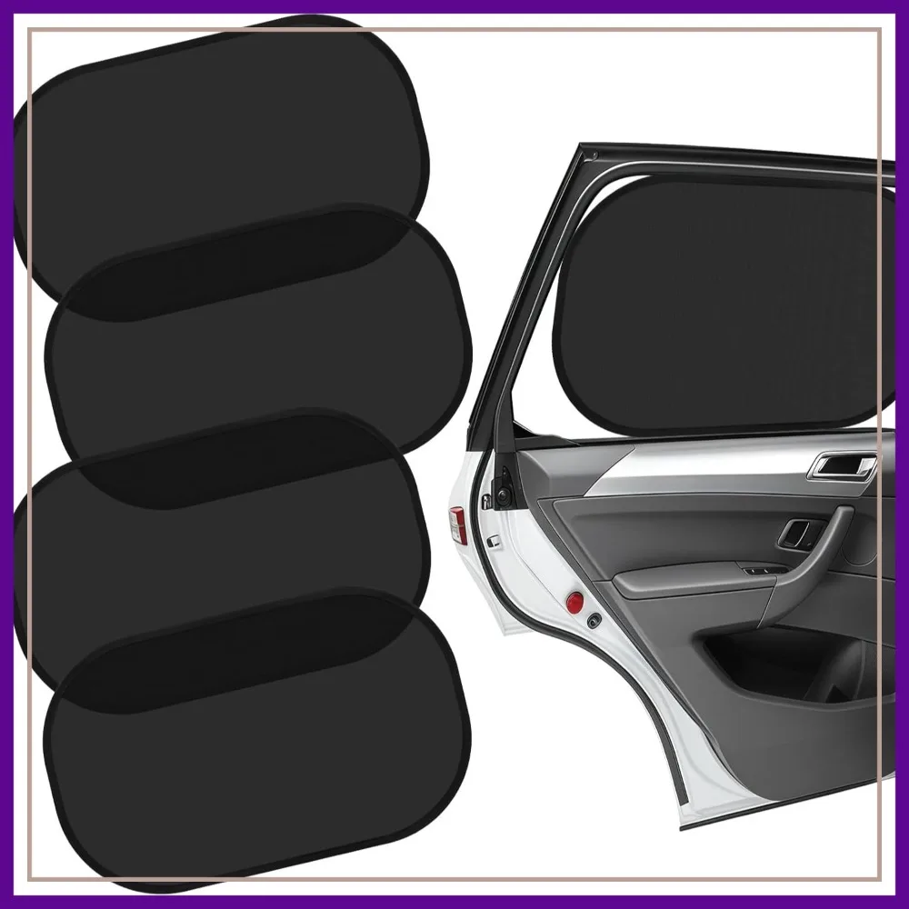 

4 Pack Car Window Shades 19.6x12in, Foldable Sun Shade for Side Windows, Adsorption UV & Glare Blockers