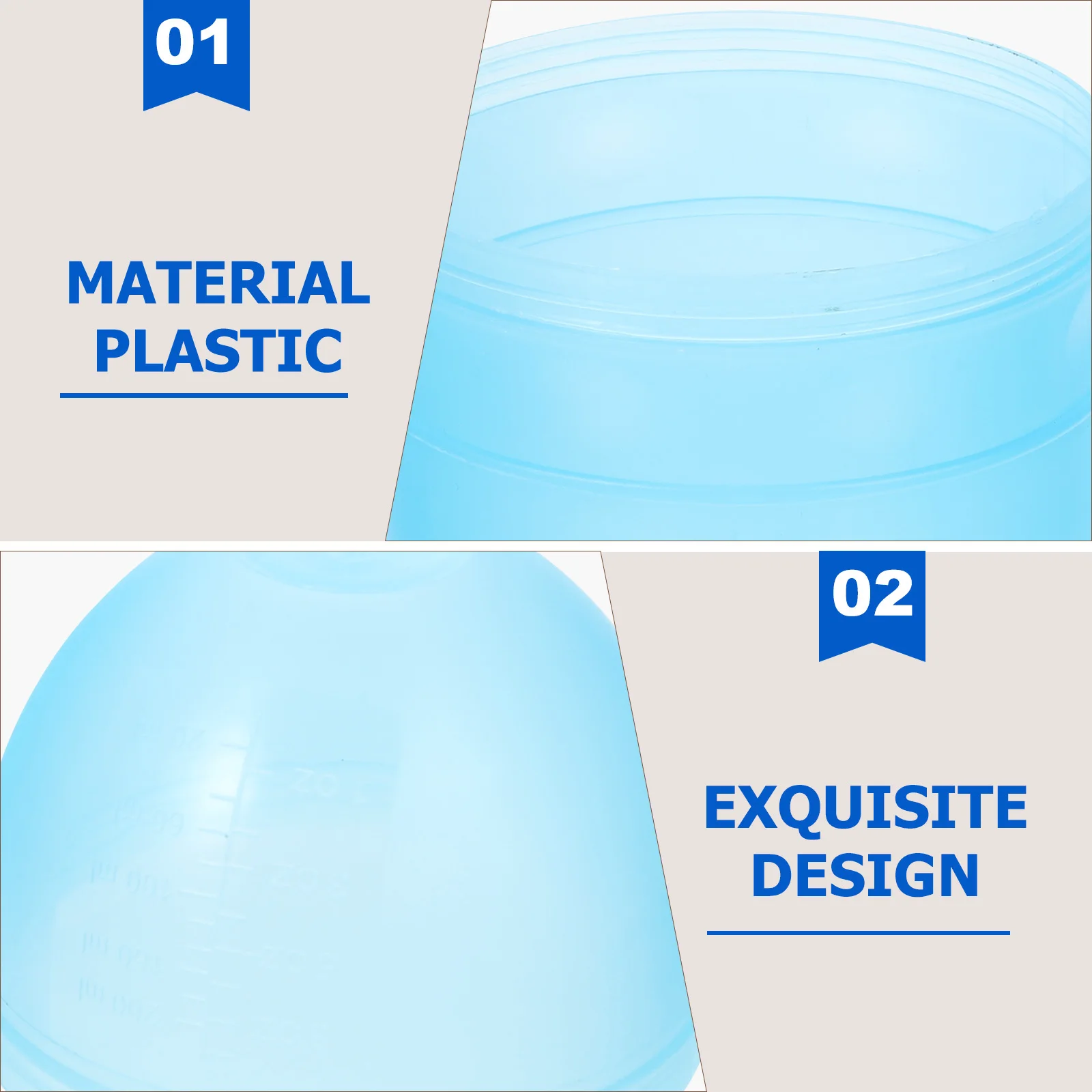 Necessary Hair Dye Bowl Blue Plastic Mixing Cup for Home Salon Use with Scale Markings for Accurate Dye - Image 3