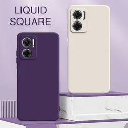 Funda de teléfono líquida cuadrada Original para Redmi 11A Note 11 11T 11S Pro Plus Prime SE 4G 5G, funda suave a prueba de golpes para móvil