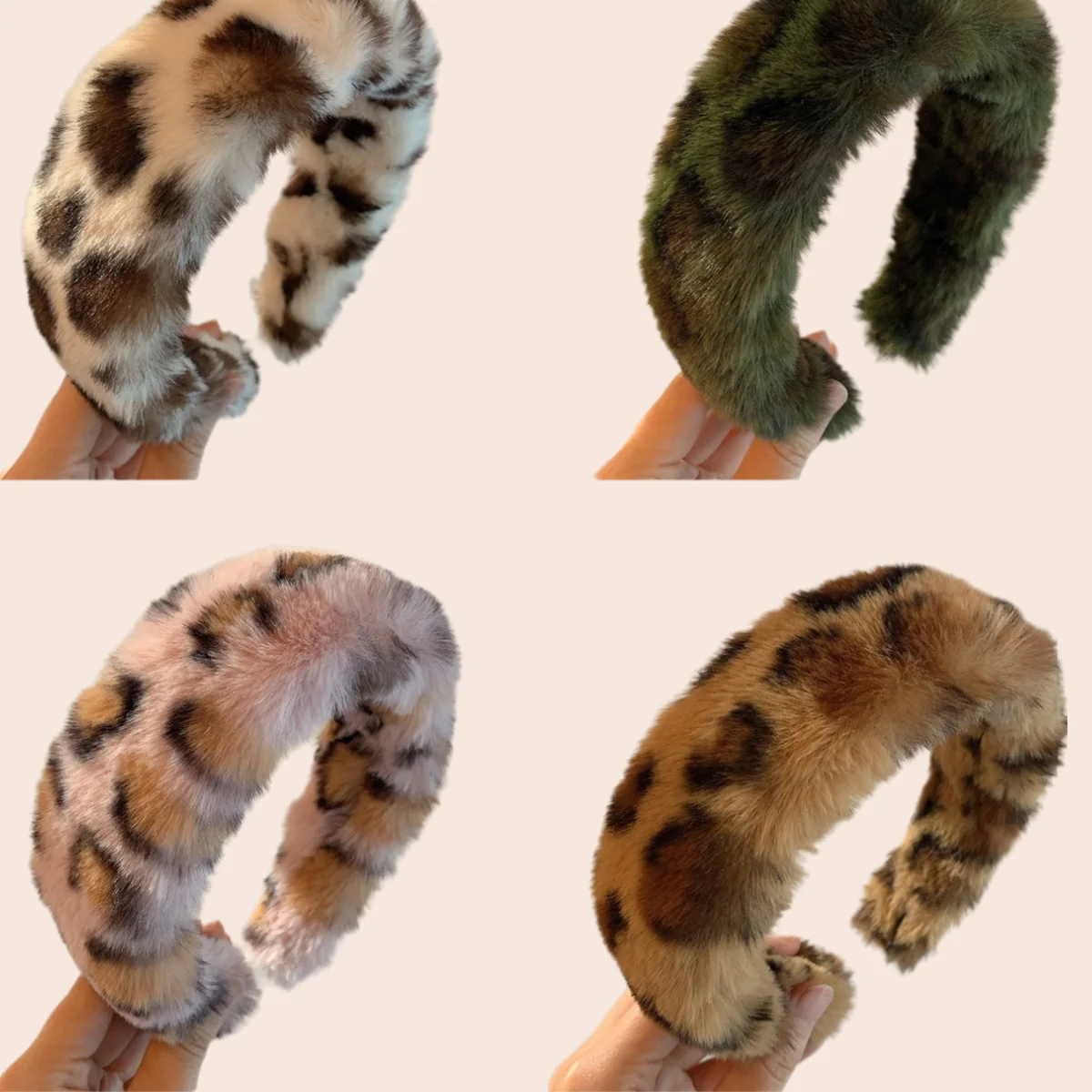 Cute and Sweet Leopard Print Headband Soft Fashion Suitable for Daily Wear Hair Accessory Retro Elegant Faux Fur Headband