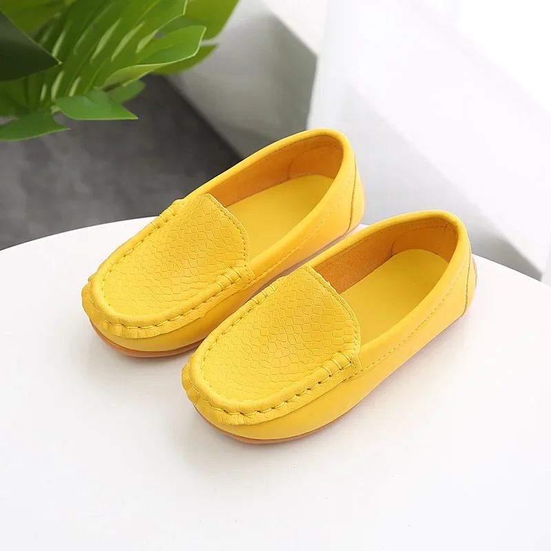 Buty dziecięce PU skórzane buty Casual style Baby Boys Girls buty miękkie oddychające mokasyny wsuwane trampki dla dzieci rozmiar EUR 21-36