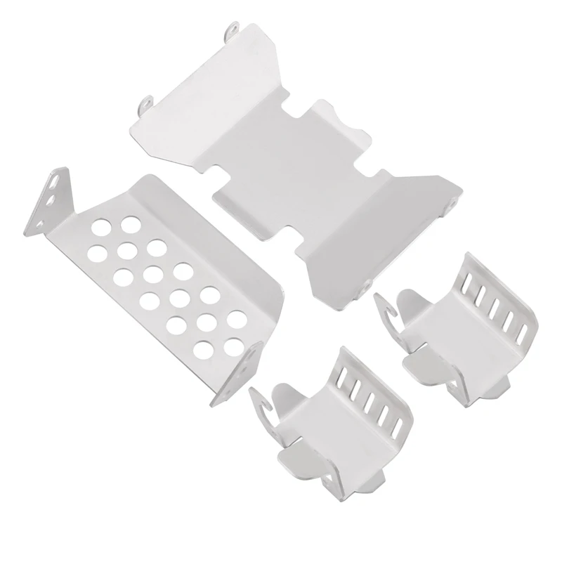Parachoques delantero de acero inoxidable inferior + eje + juego de placa de deslizamiento de protección de montaje de caja de cambios para 1/10 RC Crawler AXIAL SCX10 II 90046 900