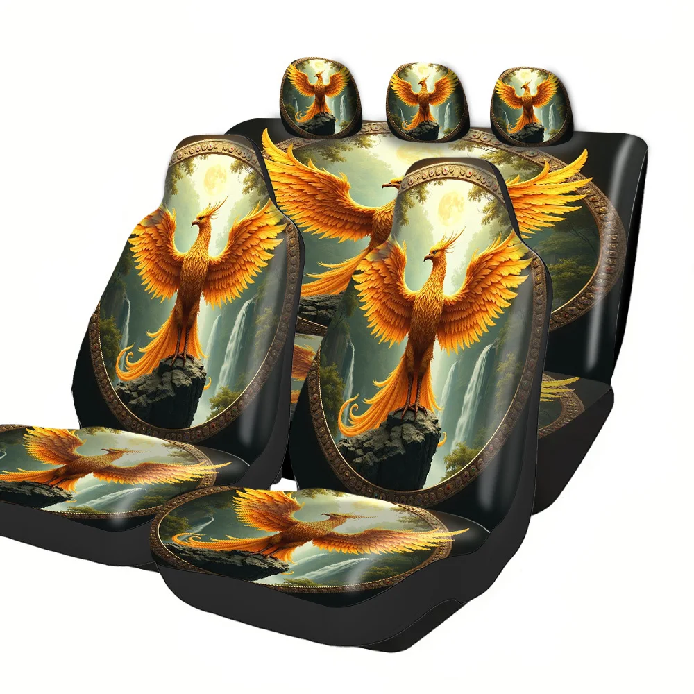 

Printed Car Seat Covers With Trendy Patterns - Universal Fit For SUV & Sedan, Easy Installation Full Set, Breathable Washable Fa