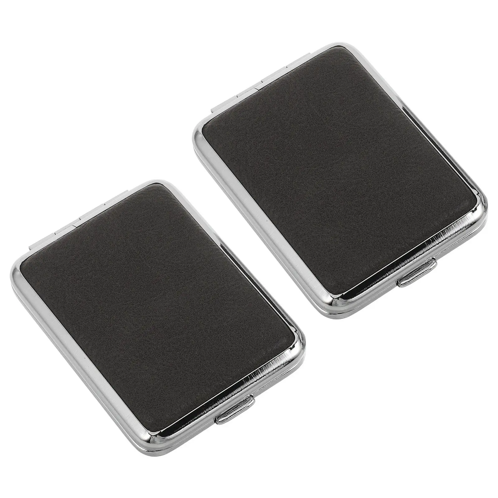 2 Pcs Portable Container Matchstick Storage Case Metal Carrying Holder with Striker