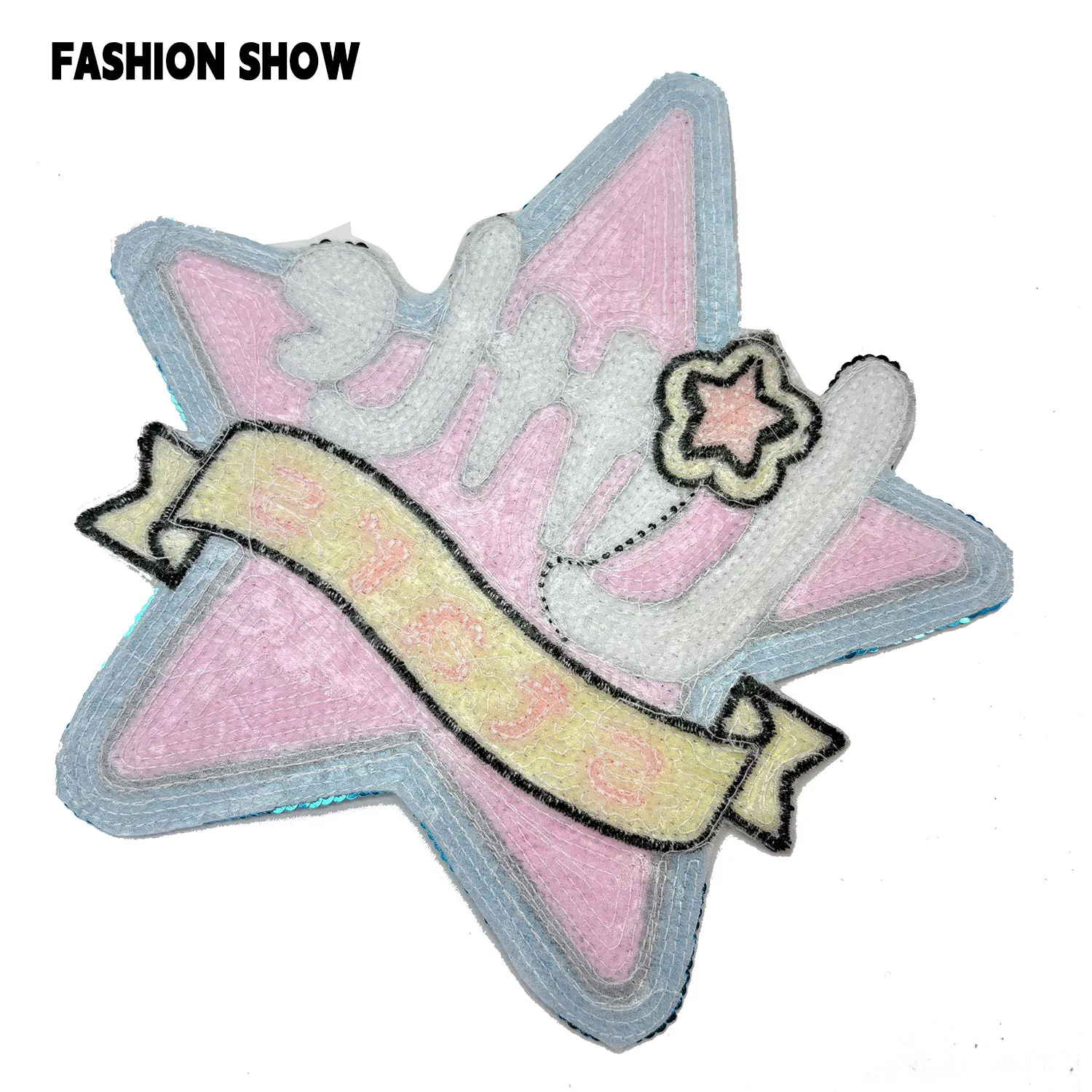 Iron-On Five-Pointed Star Sequin Embroidery Patch, Hand-Sewn DIY Accessories, Glitter Decoration for Hoodies, T-Shirts, Pants, 3D Iron-On Sewing Badge Accessories