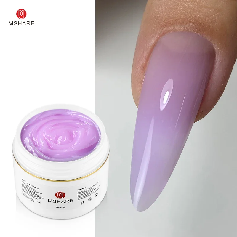 

MSHARE Purple Translucent Jelly Gel UV Builder Nails Gel for Nail Extension Hard Cream Gel Uv Construction Gel 50ml 50g