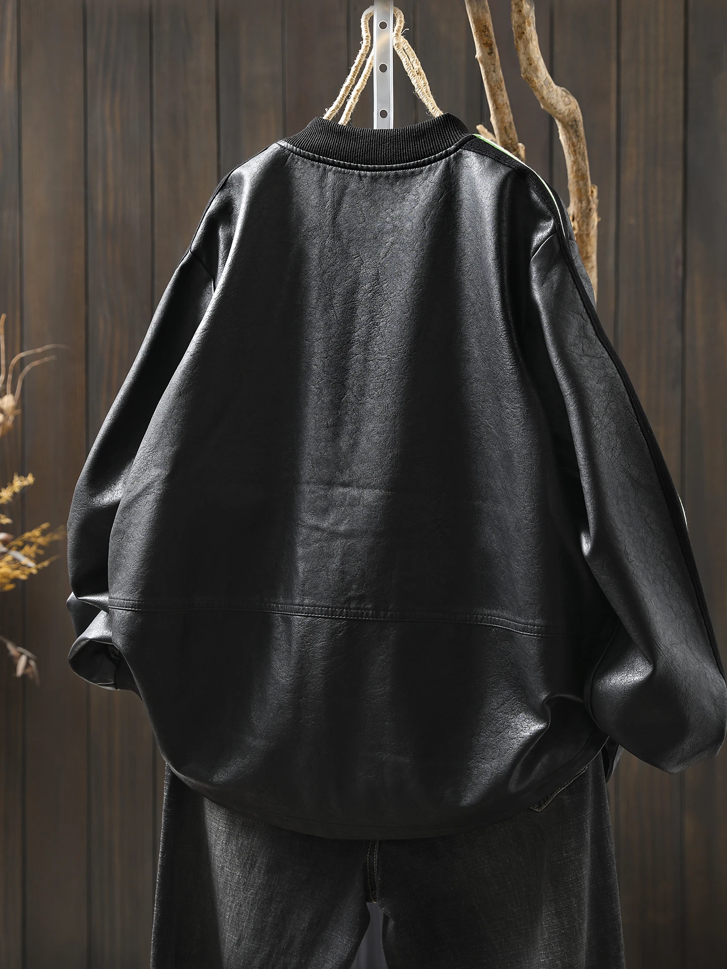 2025 automne nouveau femmes coupe ample col montant doux en cuir PU Jaet polyvalent Cool Sle Faion vêtements d'extérieur Long manteau Sve