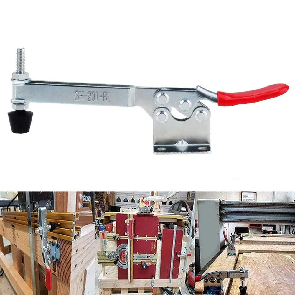 

Toggle Clamp Quick Fixture GH-201BL GH-201BHB 90kg Toggle Clamping Quick Release Hand Tool For Woodworking Securing Clip