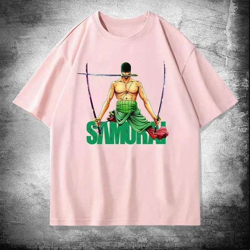 ONE PIECE Zoro 2025 Nuovo Anime giapponese Cotone a maniche corte T-shirt Estate Spalla allentata Mezza manica Top Abbigliamento genitore-figlio