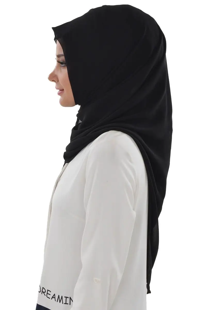 Classic design practical chiffon shawl black