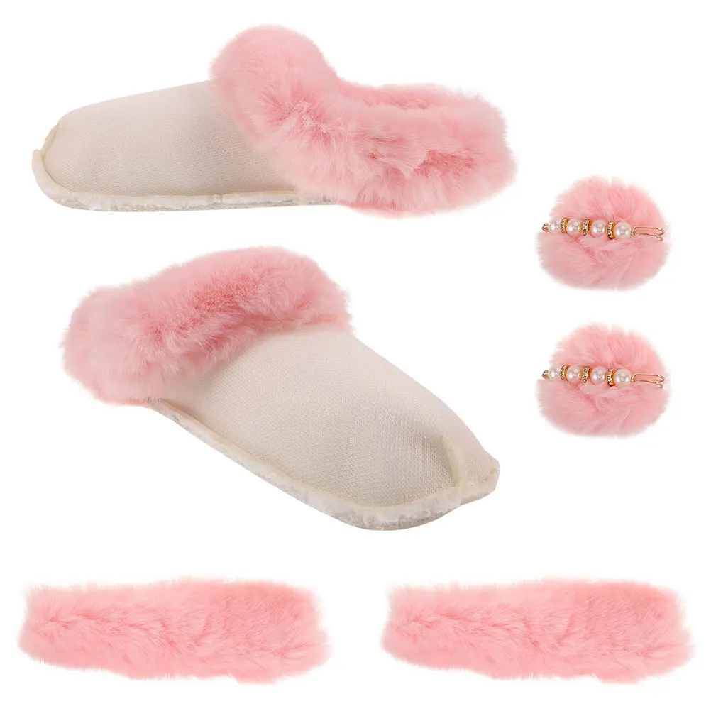 

1Set Warm Shoes Liner Winter Thickened Cotton Shoe Stockings Removable Washable Inner Sole Cozy Shoes Insert Replacement Pink