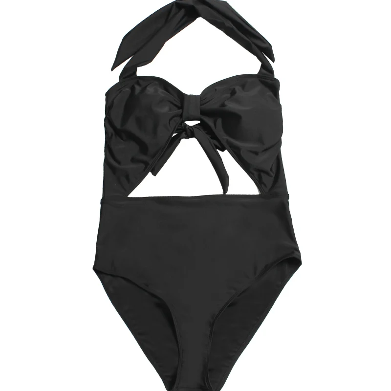 2023 Sexy Push Up Hollow Out Swimwear Women One Piece String Swimsuit Female Solid Monokini Brazilian Bathing Suit