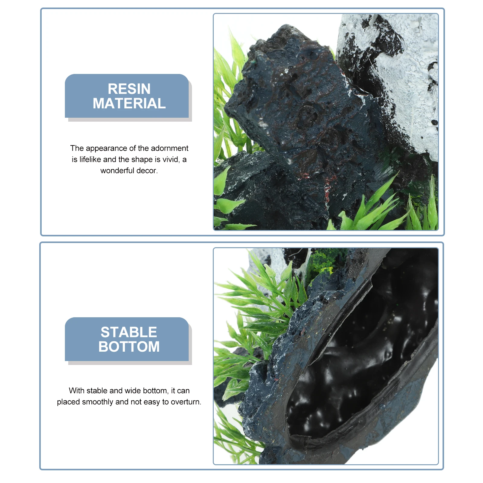 

3D Resin Halloween Aquarium Head Decoration Ornament Hideout Landscape Statue Desktop Skull Decorative Fish Tank Skull Decor