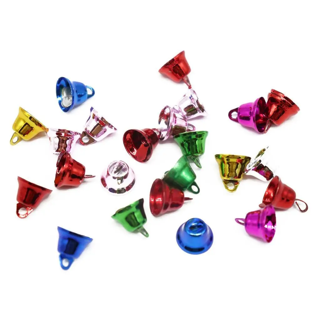 10Pcs Mini Colorful Crafts Accessories DIY Decoration Festival Small Bell Christmas Bell Christmas Tree Christmas Pendant