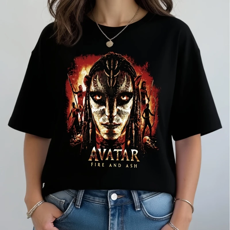 여성용 루즈 에디션 불꽃과 재 아바타 티셔츠 - 바란지아 아바타 패턴 프린트 탑 티셔츠