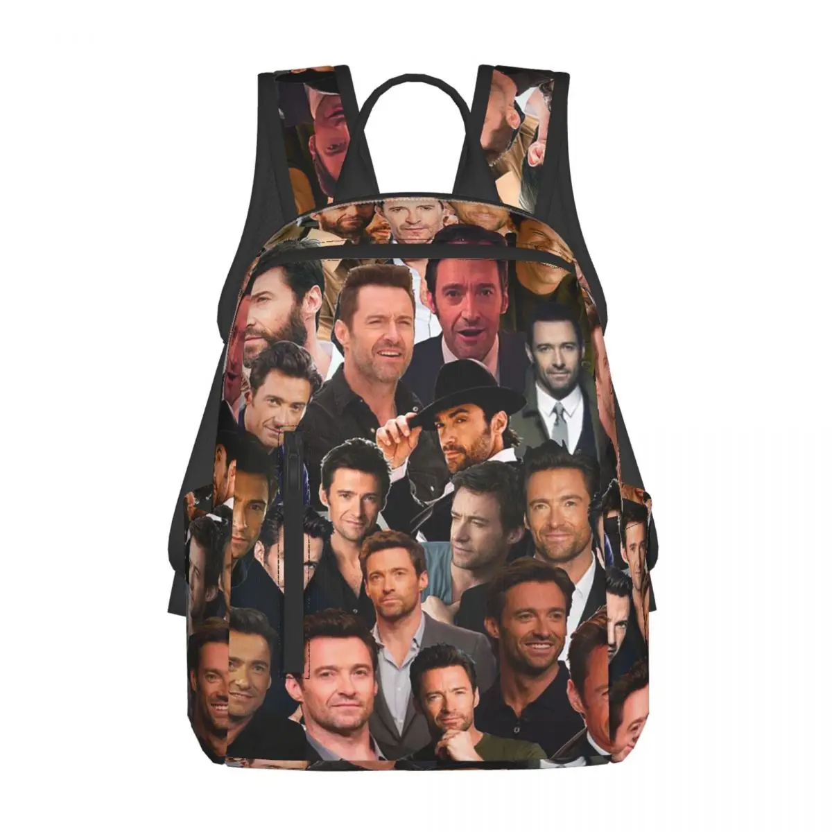 

Hugh Jackman Photo Collage Backpack Daypack Children BookBag School Bag Shoulder Bags for Men Women