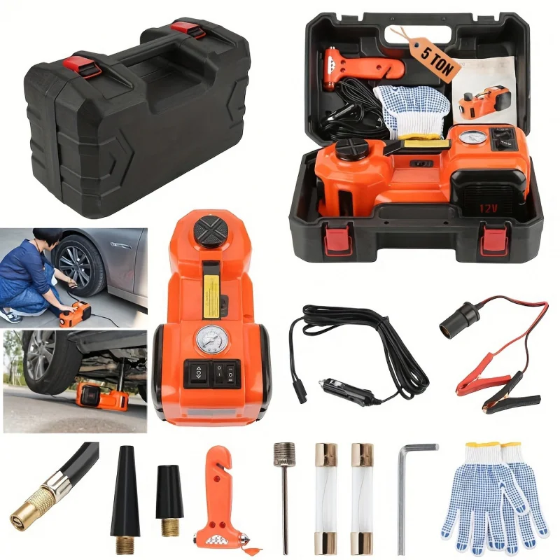 12V DC 5 Ton  Kit 3in 1 Hydraulic Jack,Suitable for Car SUV Truck Lift Tire Change