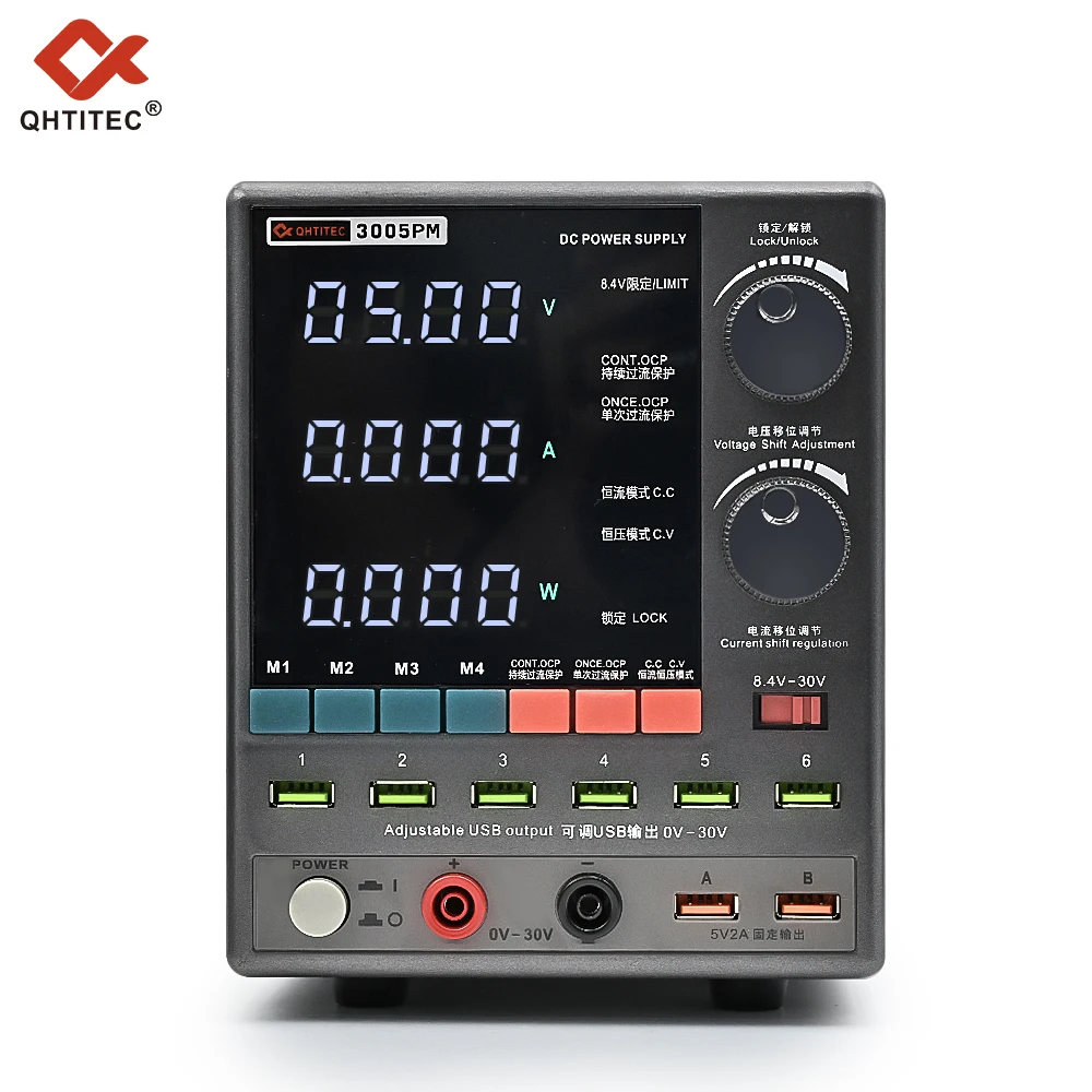 JCD 3005PM Adjustable DC Power Supply 30V 5A 4 Digit Digital Lab Bench Power Stabilized Power Supply Voltage Regulator Switch