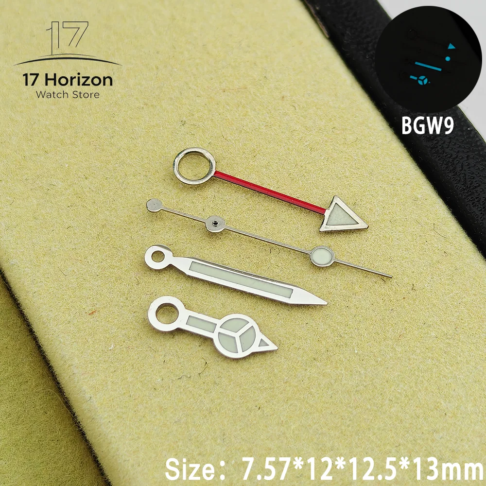 NH34 Zeiger GMT-Uhrzeiger NH34 GMT-Zeiger Teile Blau & Grün BGW9 Leuchtend Geeignet für NH35-Uhren Zeigerzubehör – Detail 4