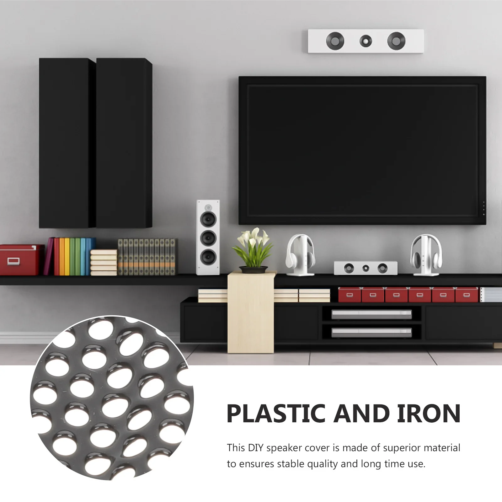 

Car Loudspeaker Net Replacement Durable Plastic Iron Speaker Protective Mesh Cover for Car Subwoofer Audio Accessories